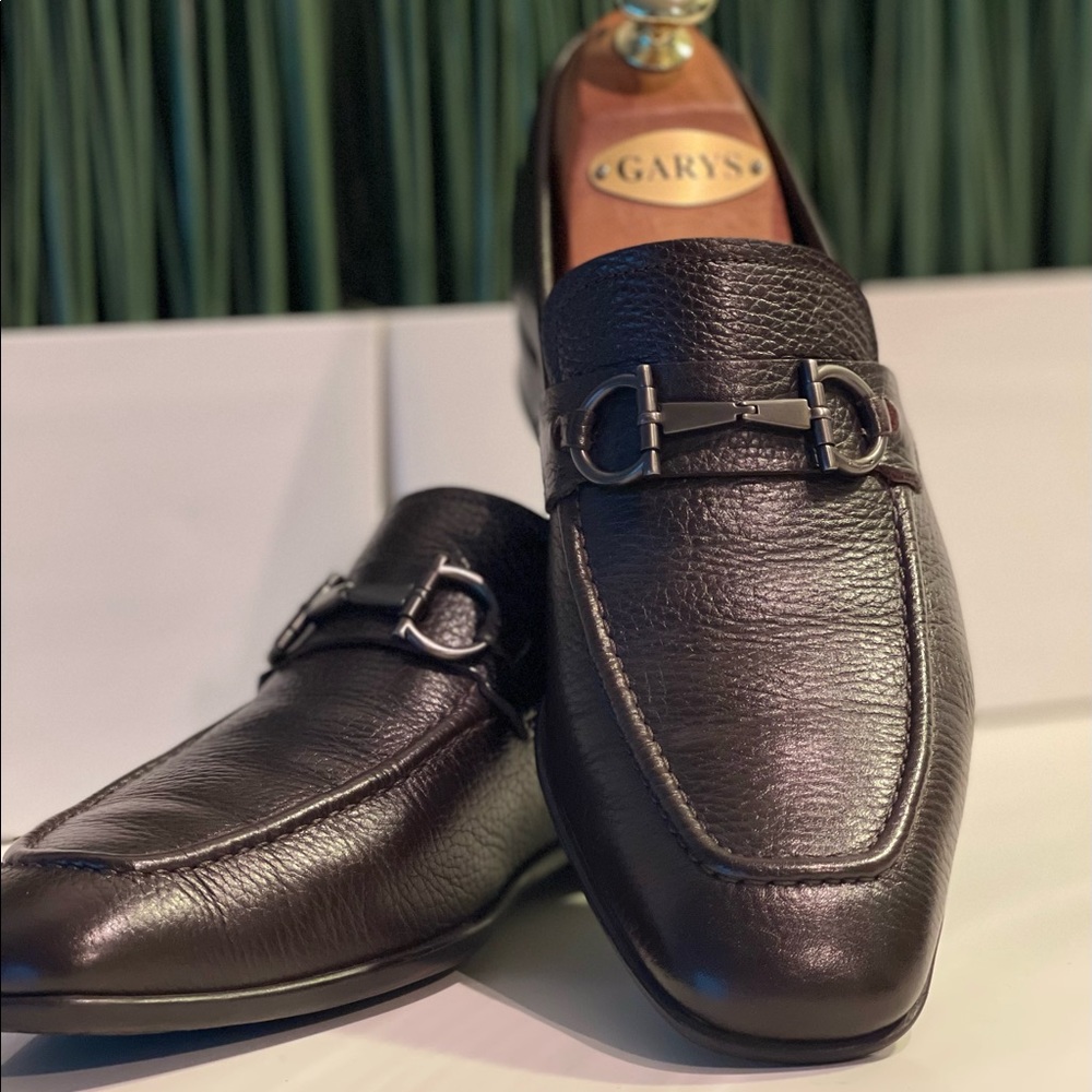 Salvatore Ferragamo Black Leather Loafers